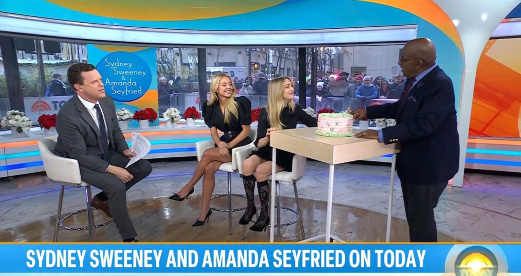 Willie Geist, Sydney Sweeney, Amanda Seyfried, and Al Roker on the December 3, 2025, episode of NBC's 'Today.'