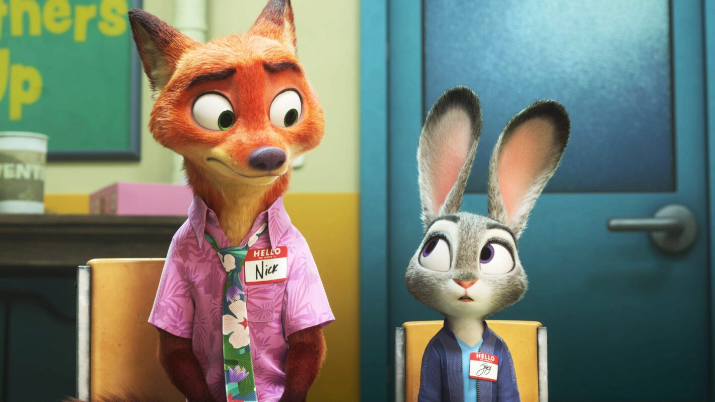 Nick Wilde (voice: Jason Bateman), Judy Hopps (voice: Ginnifer Goodwin) in Zootopia 2