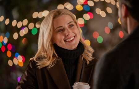 Alexandra Breckenridge as Taylor and Ryan Eggold as Matthew in My Secret Santa