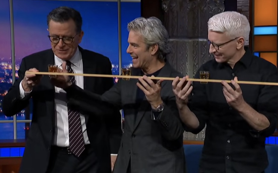 Anderson Cooper & Andy Cohen Take Shots & Spill Secrets With Stephen Colbert
