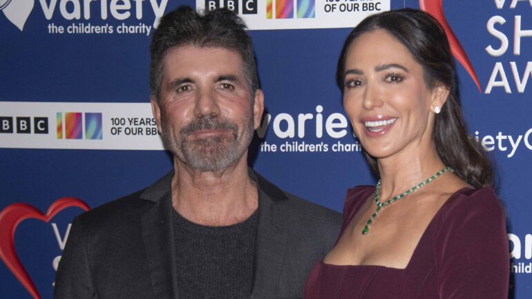 Simon Cowell and Lauren Silverman attend the Variety Club Showbusiness Awards 2022 at Hilton Park Lane on November 21, 2022 in London, England
