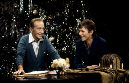 BING CROSBY'S MERRIE OLD CHRISTMAS, aired 11/30/1977. (from left): Bing Crosby and David Bowie sing 'Little Drummer Boy' Taped on 9/7/1977.