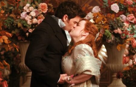 Luke Newton and Nicola Coughlan in 'Bridgerton' Season 4