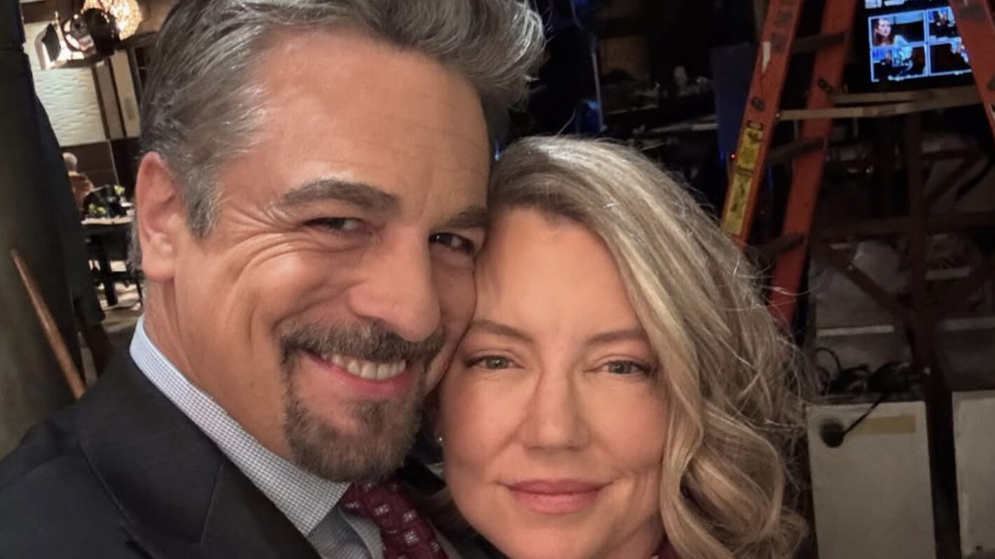 Chris McKenna and Cynthia Watros on the set of 'General Hospital'