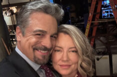 Chris McKenna and Cynthia Watros on the set of 'General Hospital'