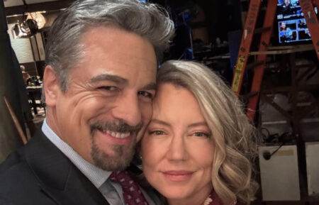 Chris McKenna and Cynthia Watros on the set of 'General Hospital'
