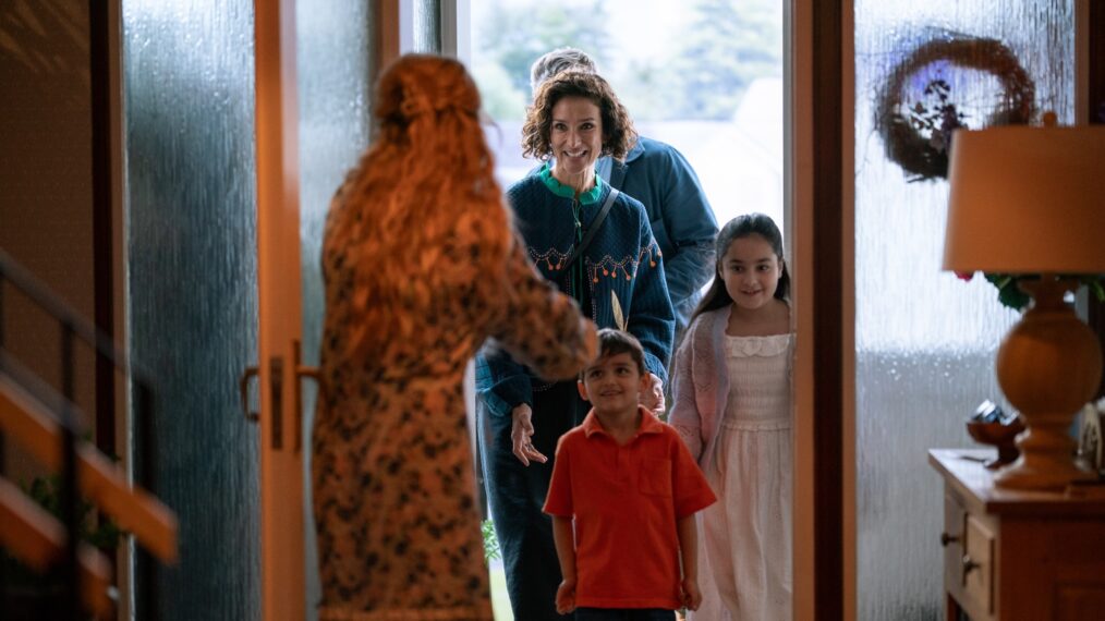 Eve Myles as Rebecca, Indira Varma as Fiona, Dhilan as Harry and Amara as Violet — 'Coldwater'