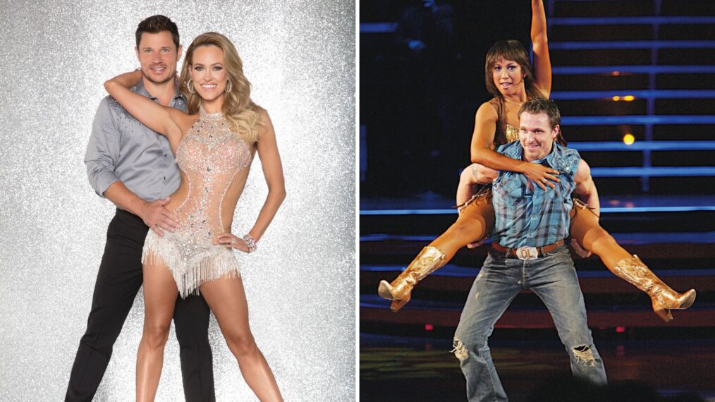 (left) Nick Lachey and Peta Murgatroyd on 