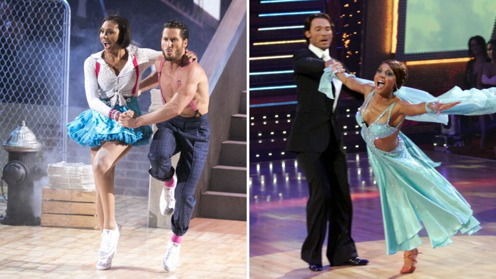 (left) Toni Braxton with Val Chmerkovskiy on 