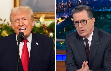 Donald Trump and Stephen Colbert