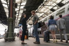 Emily in Paris. (L to R) Lily Collins as Emily, Lucas Bravo as Gabriel in Emily in Paris