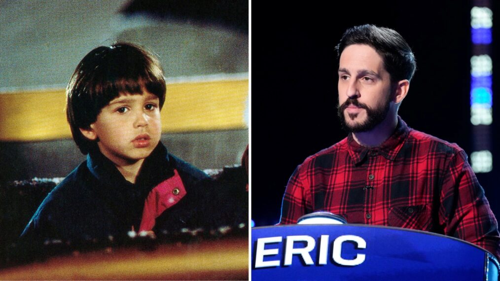 Eric Lloyd in 'The Santa Clause' (left) and on 'Celebrity Weakest Link' (right)