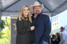 Trisha Yearwood and Garth Brooks pose onstage during the ceremony honoring Trisha Yearwood with a Star on the Hollywood Walk of Fame