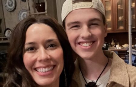 Sheila Carrasco and Iain Armitage behind the scenes of 'Ghosts' Season 5