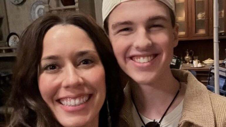 Sheila Carrasco and Iain Armitage behind the scenes of 'Ghosts' Season 5