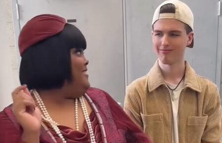 Danielle Pinnock and Iain Armitage behind the scenes of 'Ghosts' Season 5