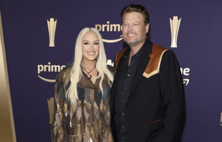 Gwen Stefani and Blake Shelton attend the 59th Academy of Country Music Awards