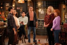Will Ropp, Belissa Escobedo, Pablo Castelblanco, Tokala Black Elk, Melissa Peterman, and Reba McEntire in 'Happy's Place' Season 2