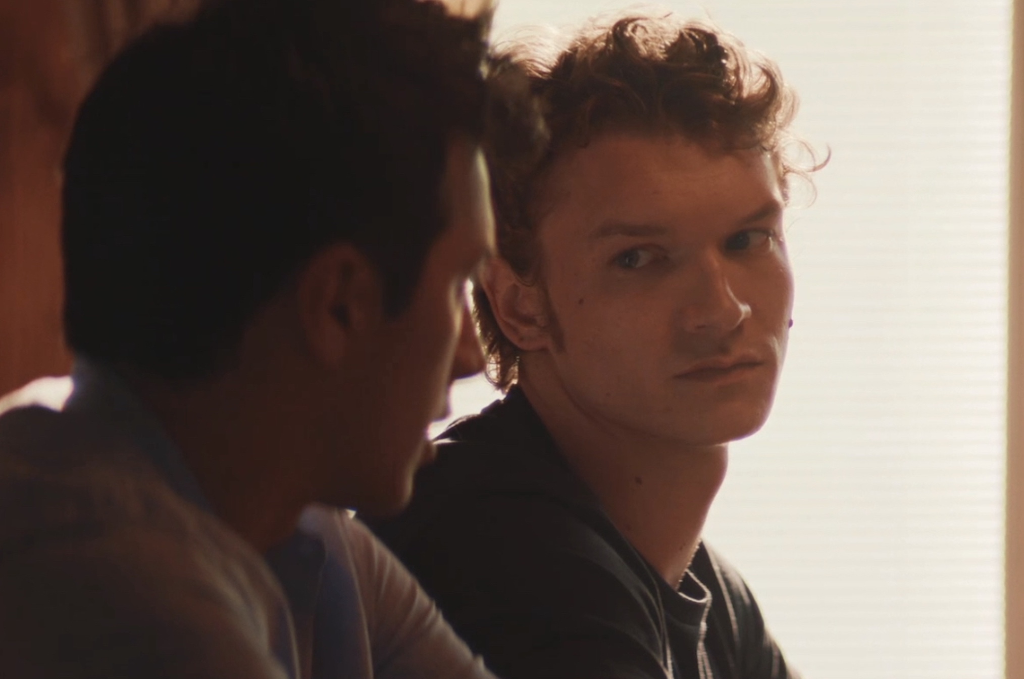 Connor Storrie and Hudson Williams in 'Heated Rivalry' Episode 5