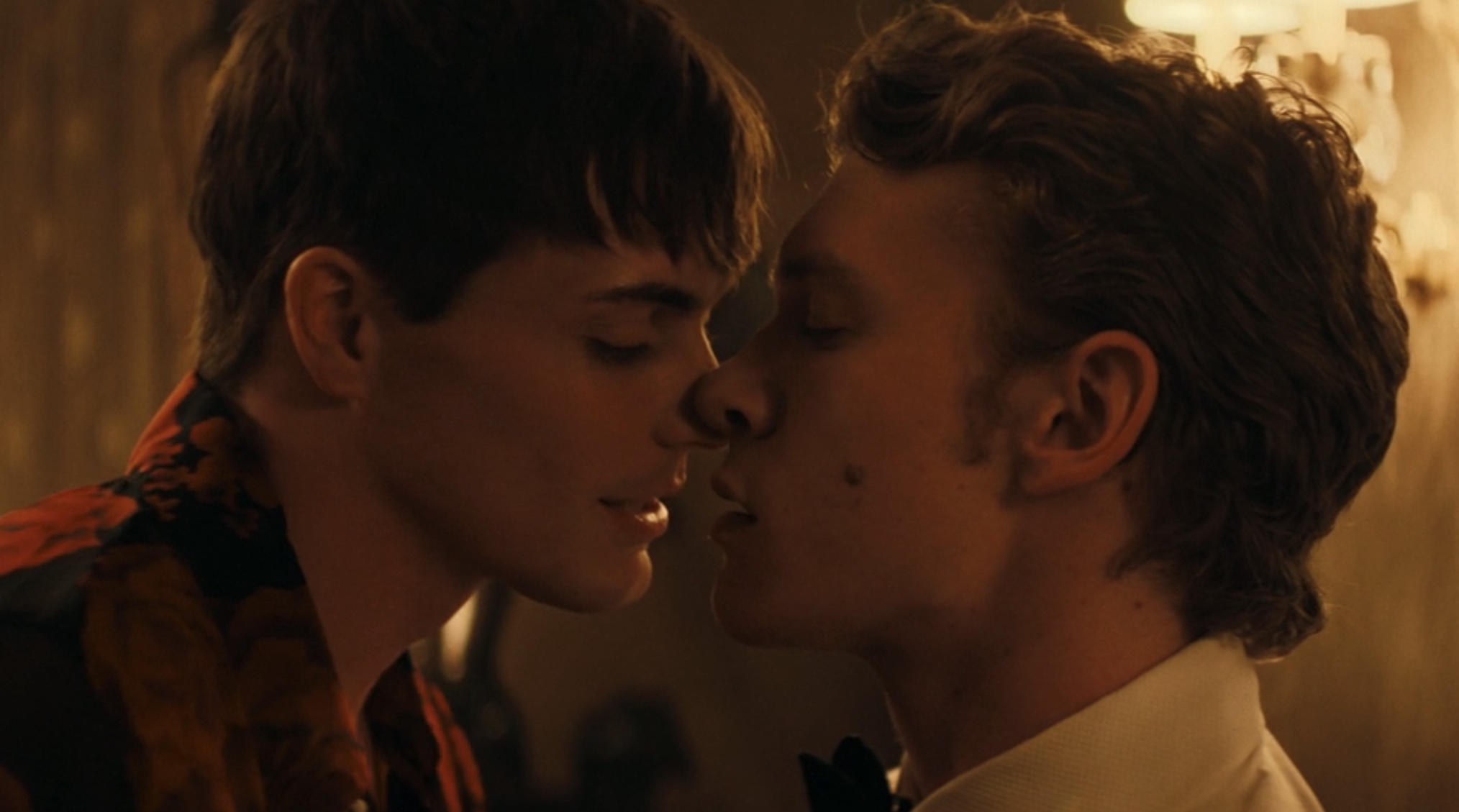 Sasha and Ilya kissing in 'Heated Rivalry' Season 1 Episode 2