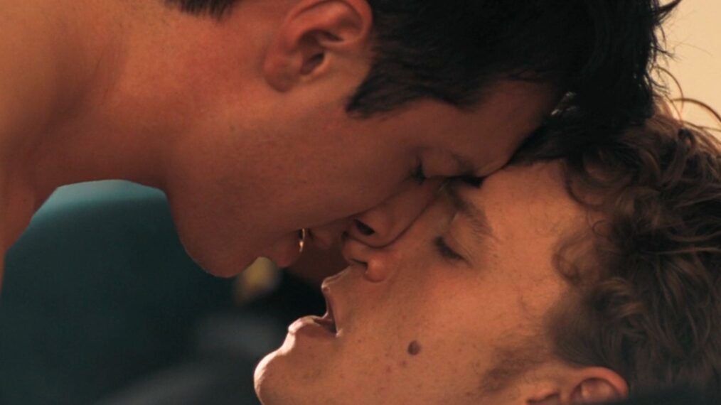 Connor Storrie and Hudson Williams in 'Heated Rivalry' Episode 4