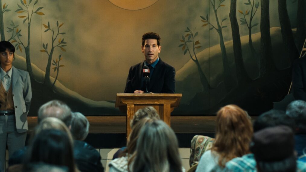 Sunita Mani as Priya and Jon Bernthal as Detective Jack Harpe — 'His & Hers'