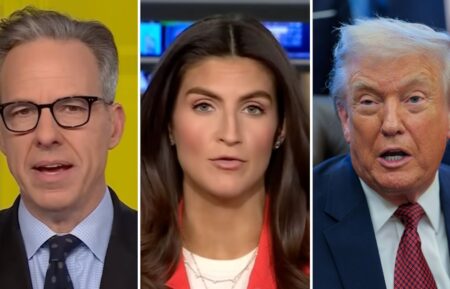 Jake Tapper, Kaitlan Collins and Donald Trump