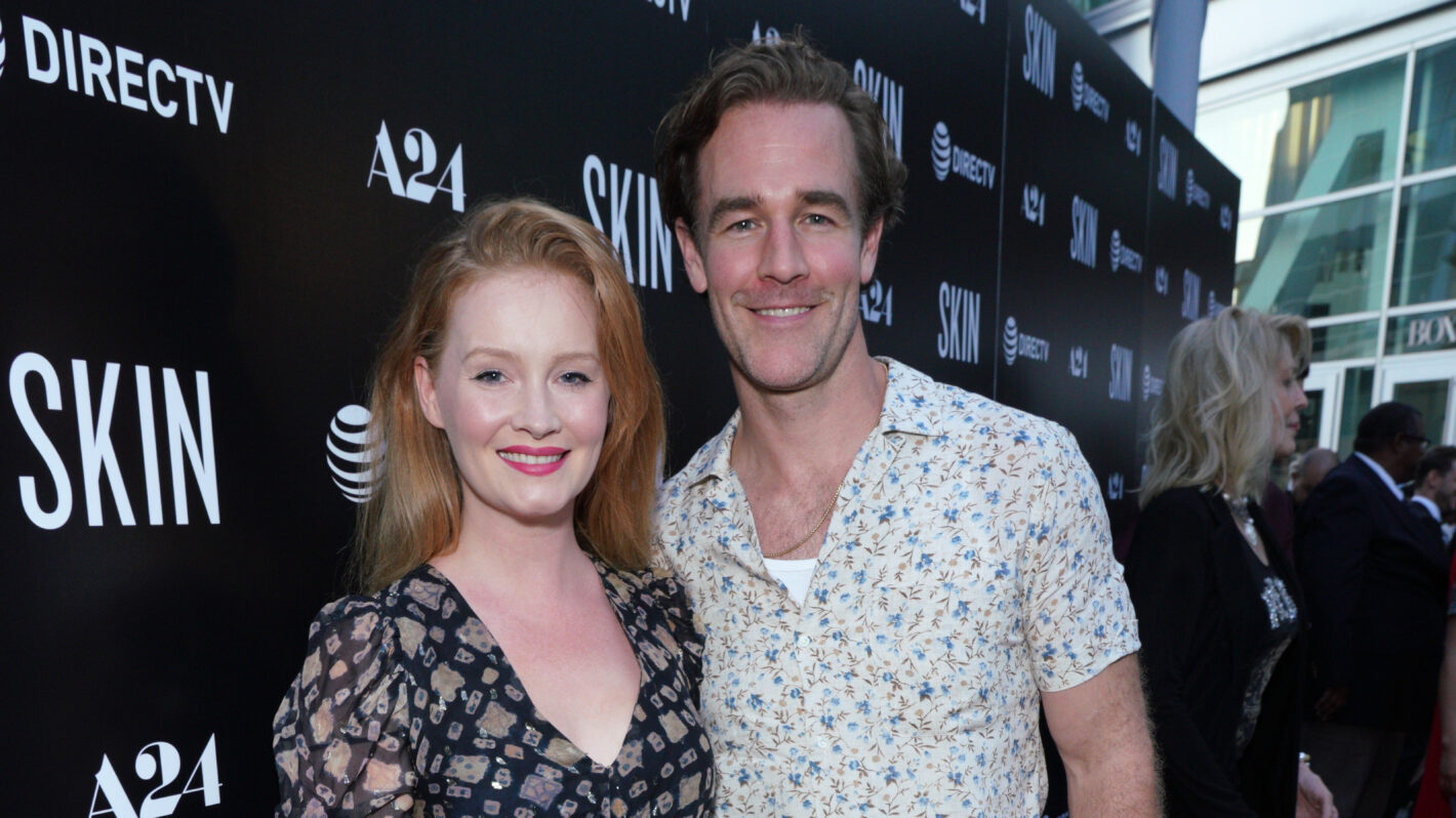 James Van Der Beek (R) and Kimberly Van Der Beek attend the LA Special Screening Of A24's 'Skin'