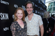 James Van Der Beek (R) and Kimberly Van Der Beek attend the LA Special Screening Of A24's 'Skin'