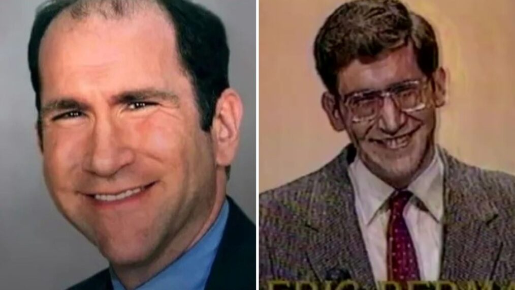 Erin Berman, who was a Jeopardy! champion in 1987 (left) (right) Berman working at WIBC