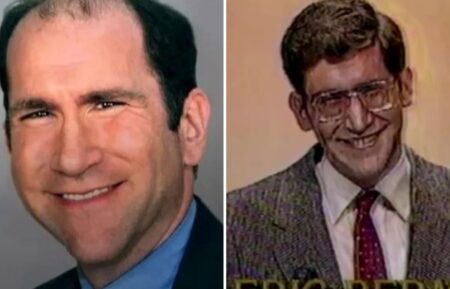 Erin Berman, who was a Jeopardy! champion in 1987 (left) (right) Berman working at WIBC