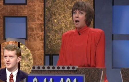 Ken Jennings and Nancy Zerg on Jeopardy!