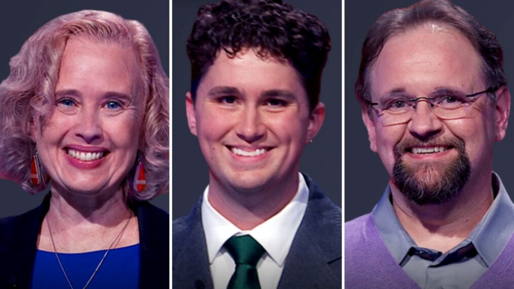 'Jeopardy!' contestants (from left) Jennifer Foote, Will Riley, and Francis Boyle, on December 11, 2025