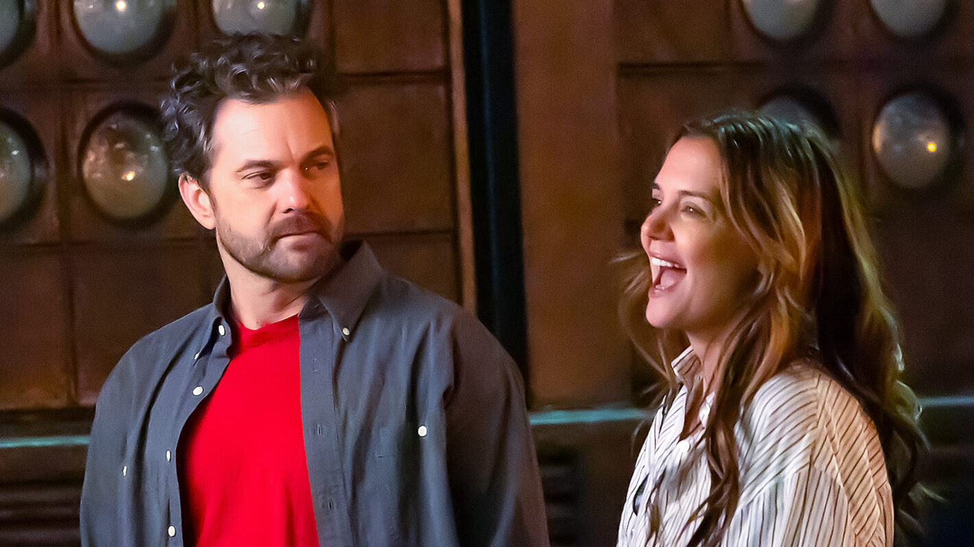 Joshua Jackson and Katie Holmes are seen on set of 