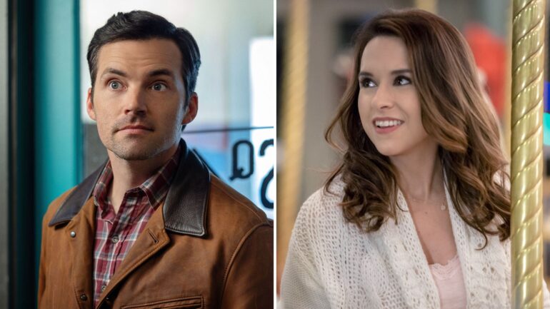 Ian Harding in 'Dirty Little Secret'; Lacey Chabert in 'The Sweetest Christmas'