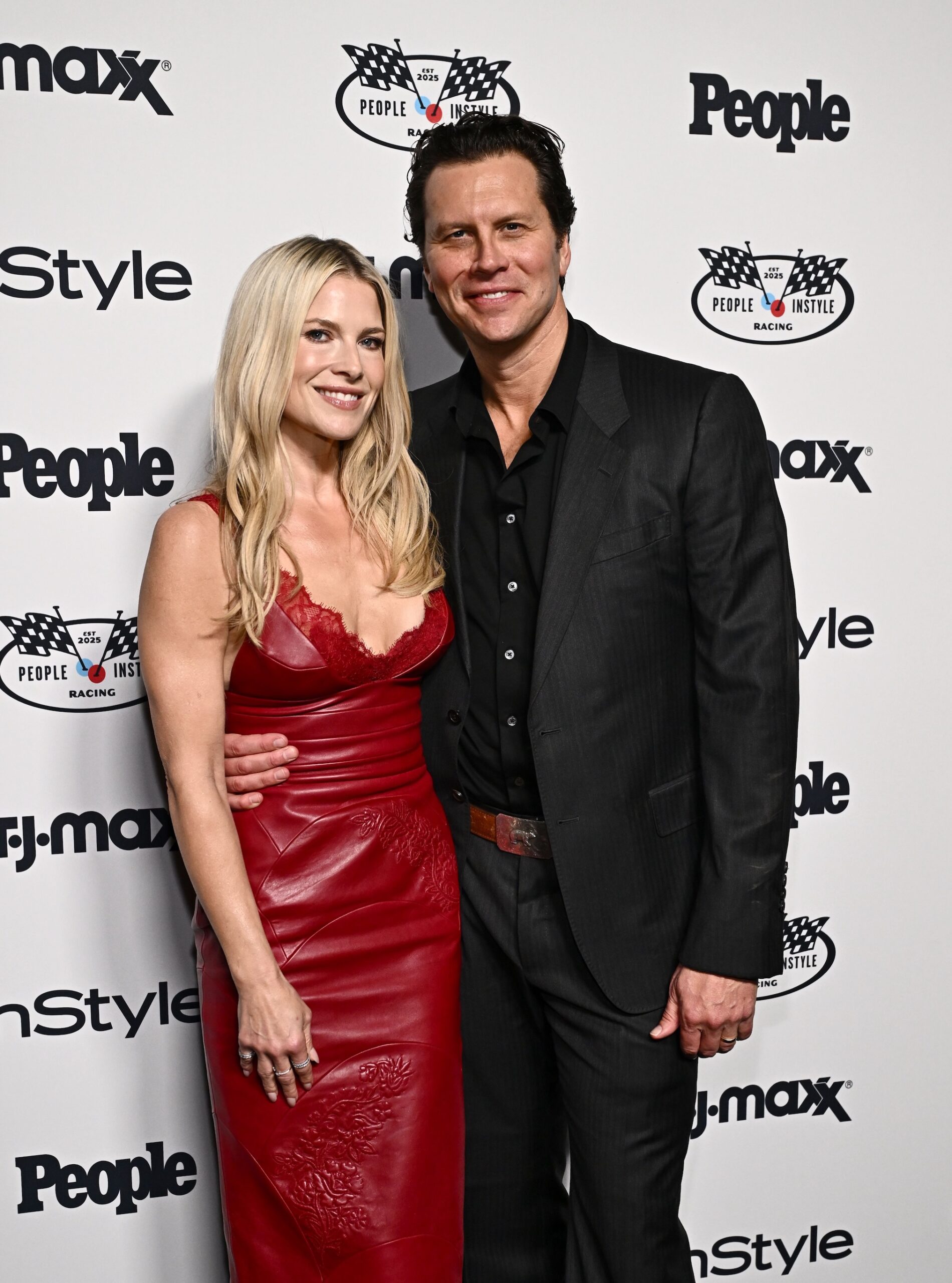 Ali Larter and Hayes MacArthur attend the PEOPLE And InStyle Drive-By F1 Party at the Lavo Restaurant at The Palazzo Las Vegas on November 21, 2025 in Las Vegas, Nevada.