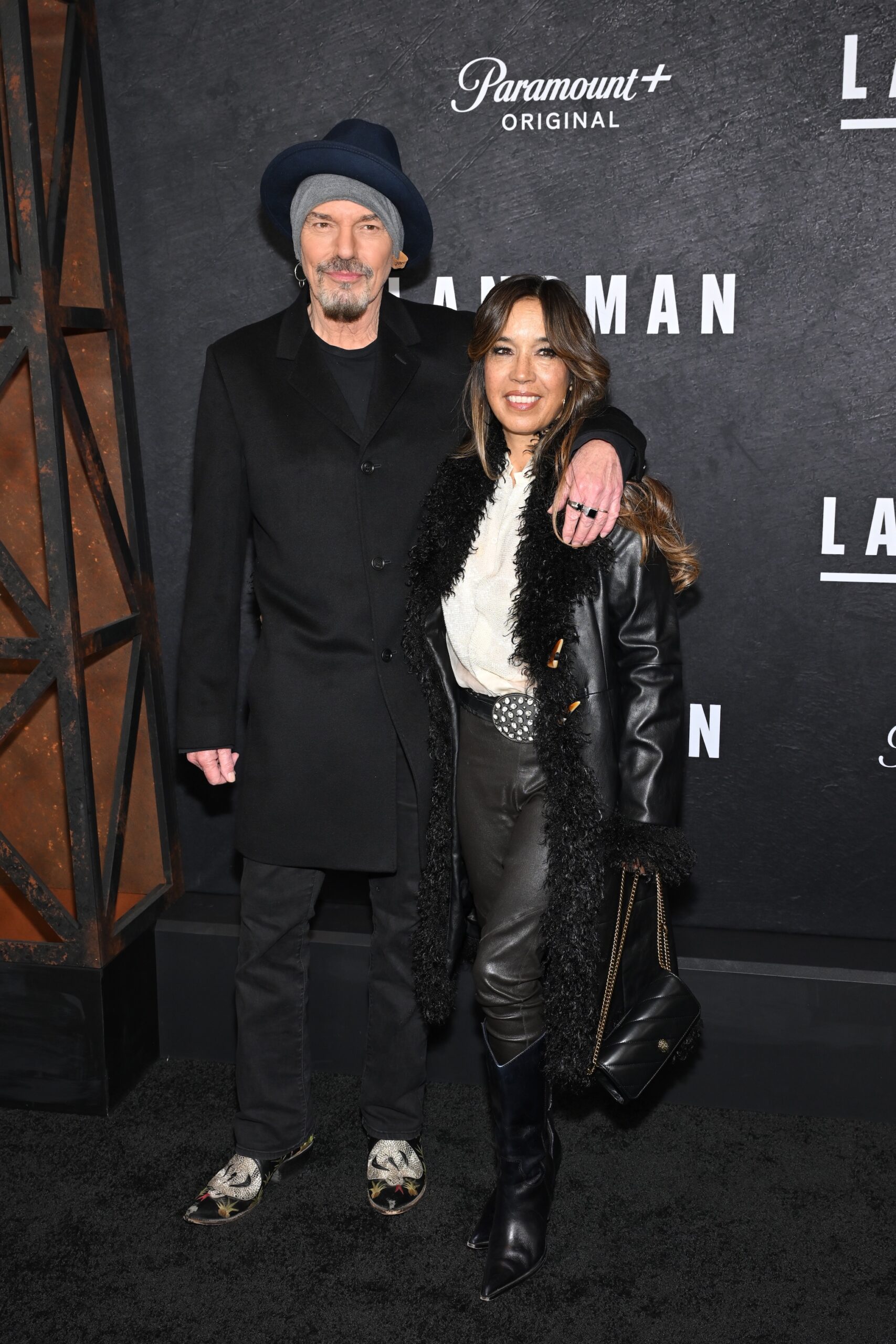 Billy Bob Thornton and Connie Angland attend the Landman S2 Premiere at Alice Tully Hall on November 11, 2025 in New York City.