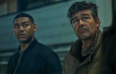 Aaron Pierre and Kyle Chandler in 'Lanterns'