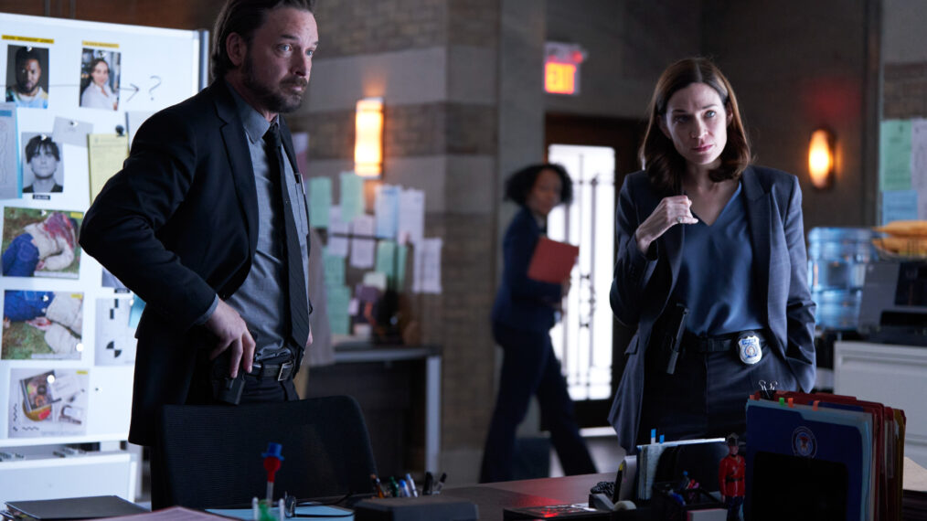 Aden Young as Detective Sergeant Henry Graff and Kathleen Munroe as Detective Sergeant Frankie Bateman