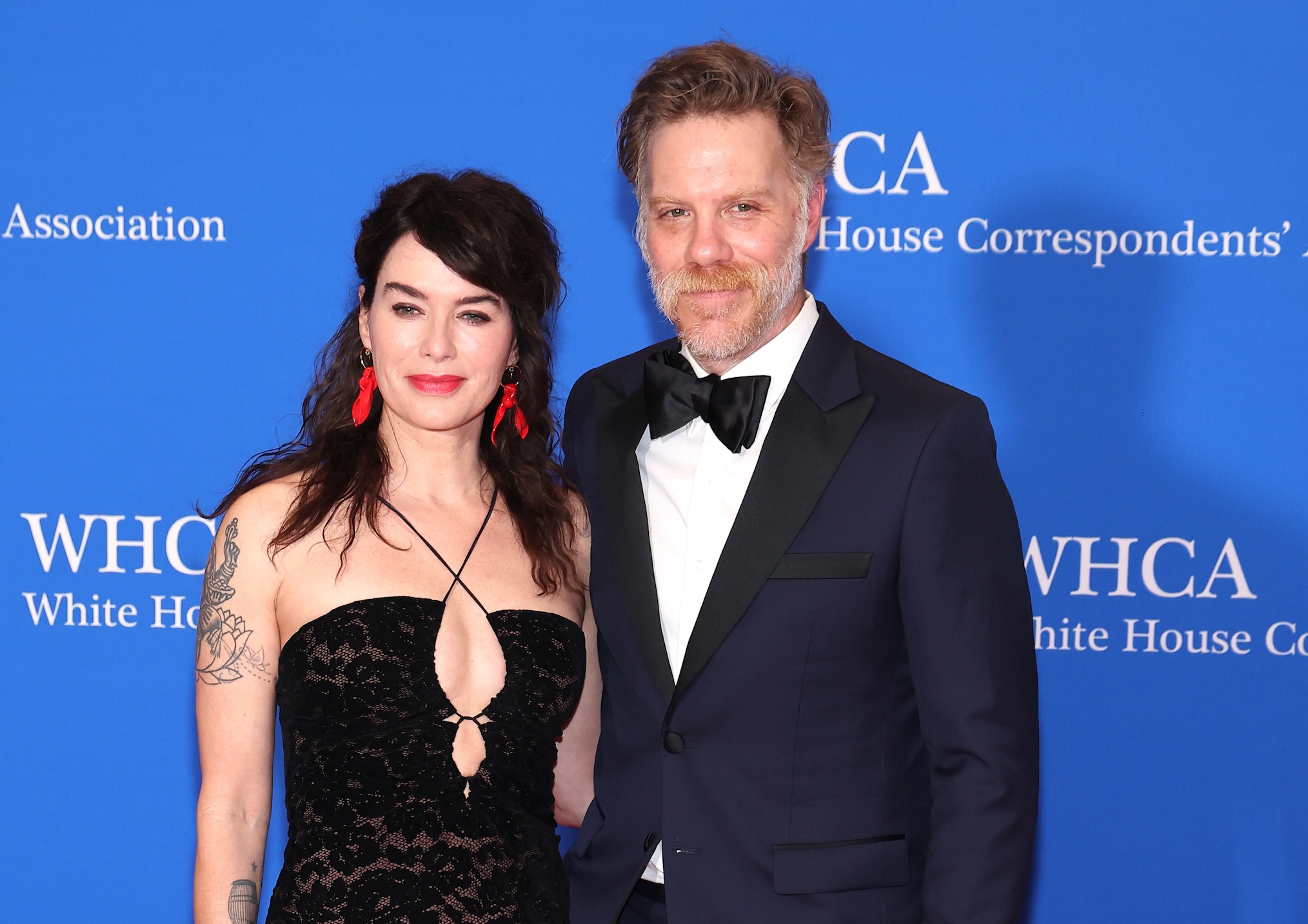 Lena Headey and Marc Menchaca attend the 2023 White House Correspondents' Association Dinner at Washington Hilton on April 29, 2023 in Washington, DC.