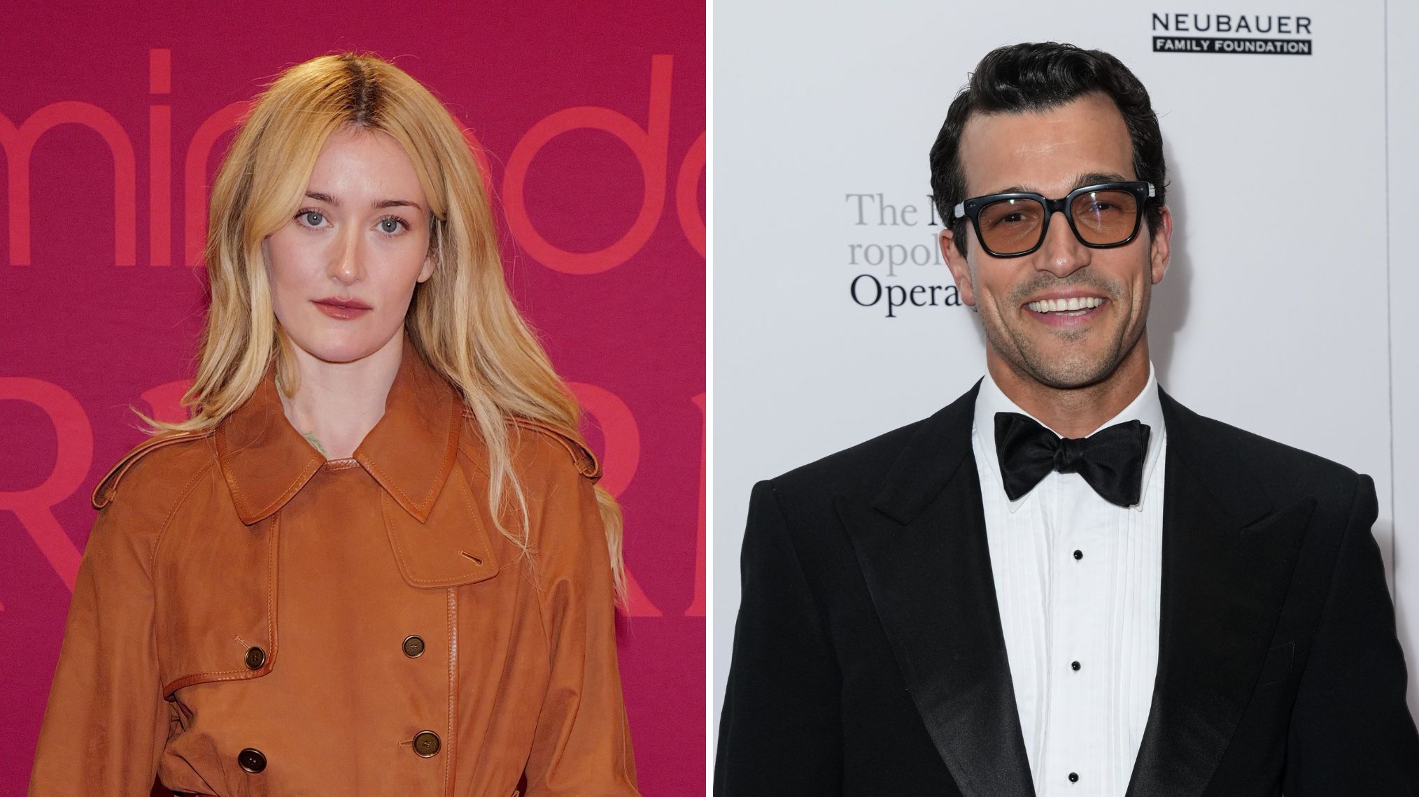 Sarah Pidgeon attends as RAYE lights up New York at Bloomingdale's holiday window unveil with special partner Burberry at Bloomingdale's on November 19, 2025 in New York City; Paul Anthony Kelly attends the Met Opera Opening Night Gala on September 21, 2025 in New York City.