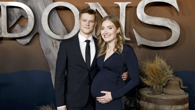 Lucas Till and Skyler Samuels attend the premiere of Netflix's "The Abandons" at Netflix Tudum Theater on December 03, 2025 in Los Angeles, California.