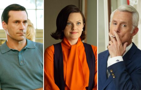 Jon Hamm, Elisabeth Moss, and John Slattery in 'Mad Men'