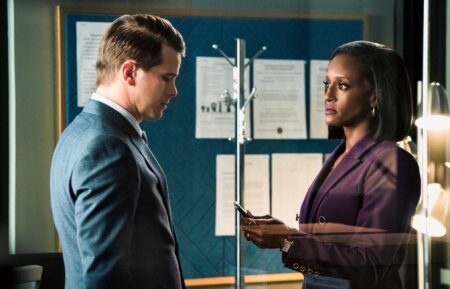 Jason Ritter as Julian and Skye P. Marshall as Olympia in 'Matlock' Season 2 Episode 9, 'Collateral'