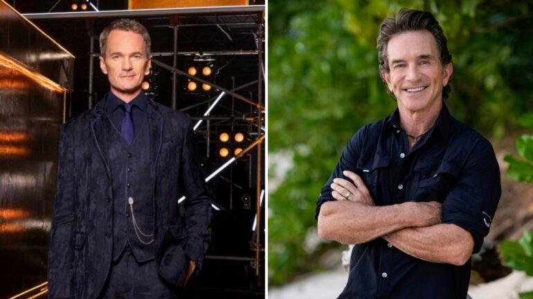 (left) Neil Patrick Harris on the game show 