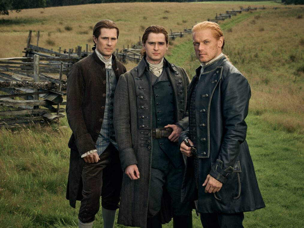 David Berry, Charles Vandervaart, and Sam Heughan in 'Outlander' Season 8