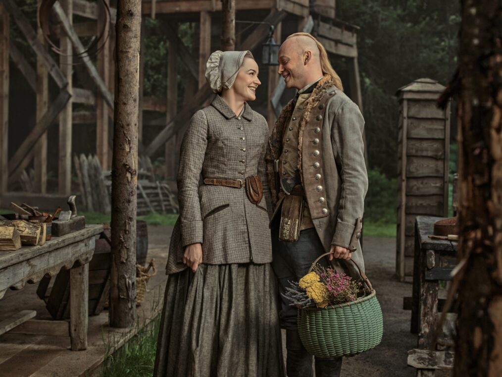Izzy Meikle-Small and John Bell in 'Outlander' Season 8