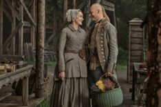 Izzy Meikle-Small and John Bell in 'Outlander' Season 8