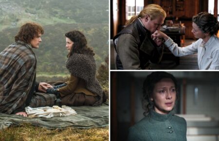 Sam Heughan and Caitriona Balfe in 'Outlander' as Jamie and Claire