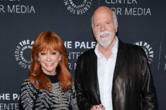 Reba McEntire and Rex Linn arrive during the annual Paley Honors Fall Gala at The Beverly Hilton on November 10, 2025 in Beverly Hills, California.